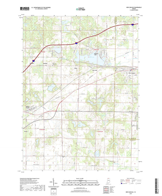 New Carlisle Indiana US Topo Map Image