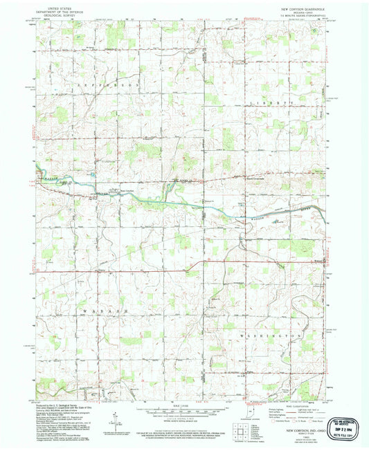 Classic USGS New Corydon Indiana 7.5'x7.5' Topo Map Image