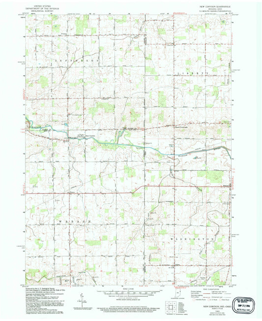 Classic USGS New Corydon Indiana 7.5'x7.5' Topo Map Image