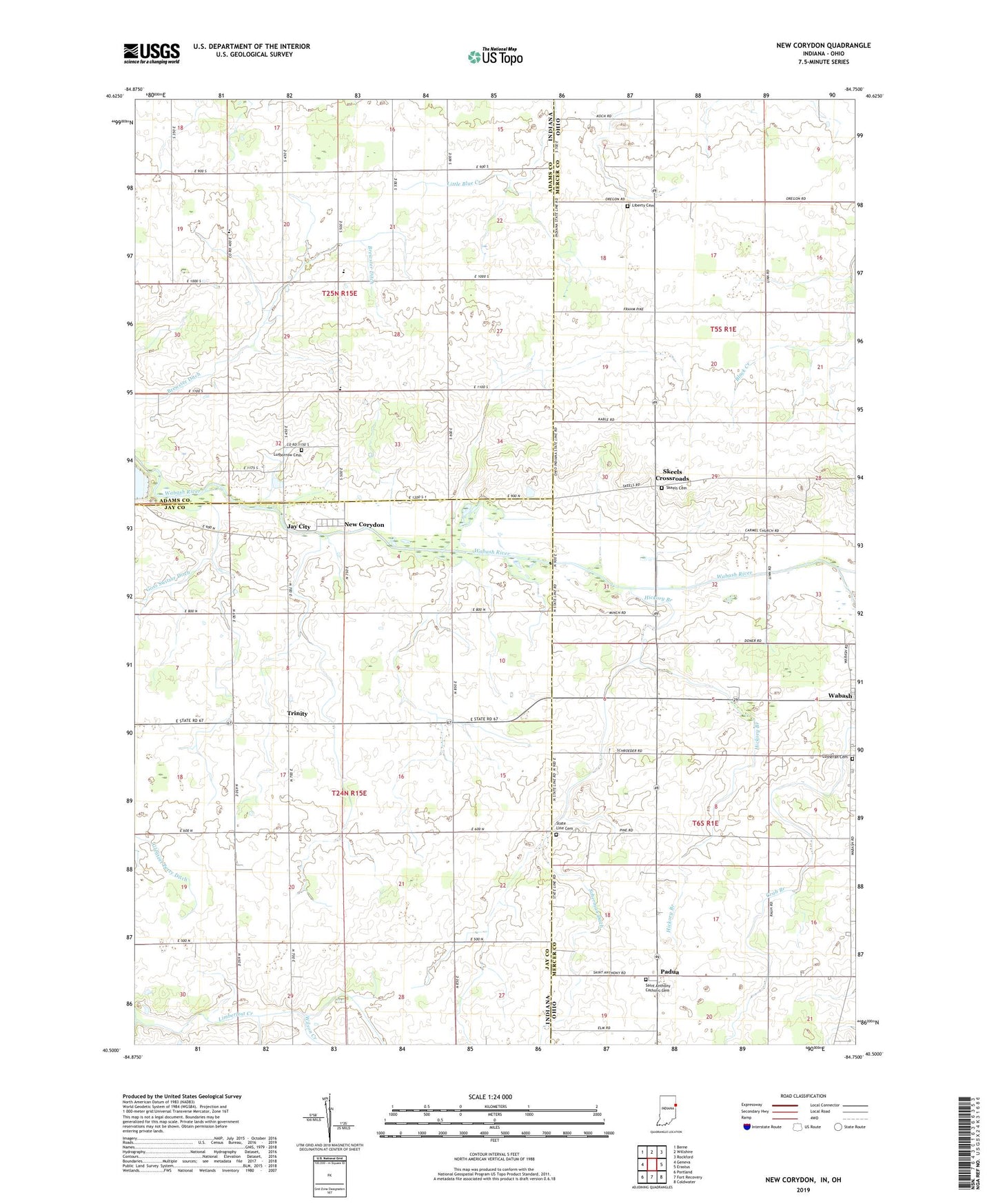 New Corydon Indiana US Topo Map Image