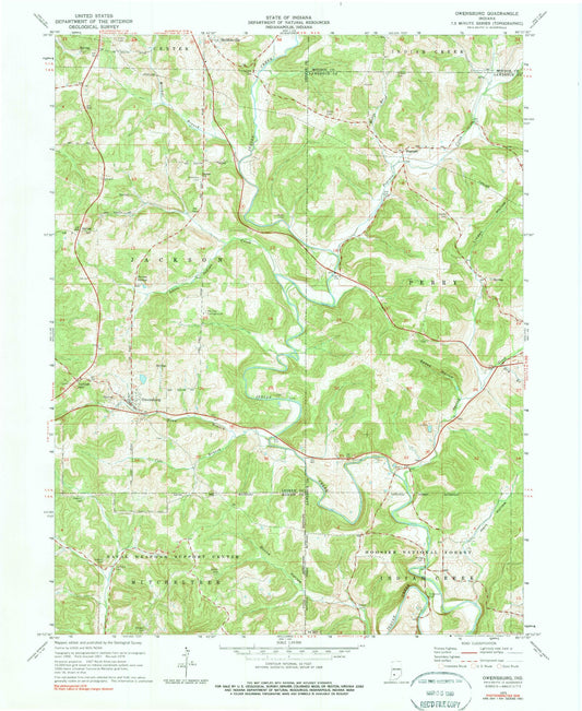 Classic USGS Owensburg Indiana 7.5'x7.5' Topo Map Image
