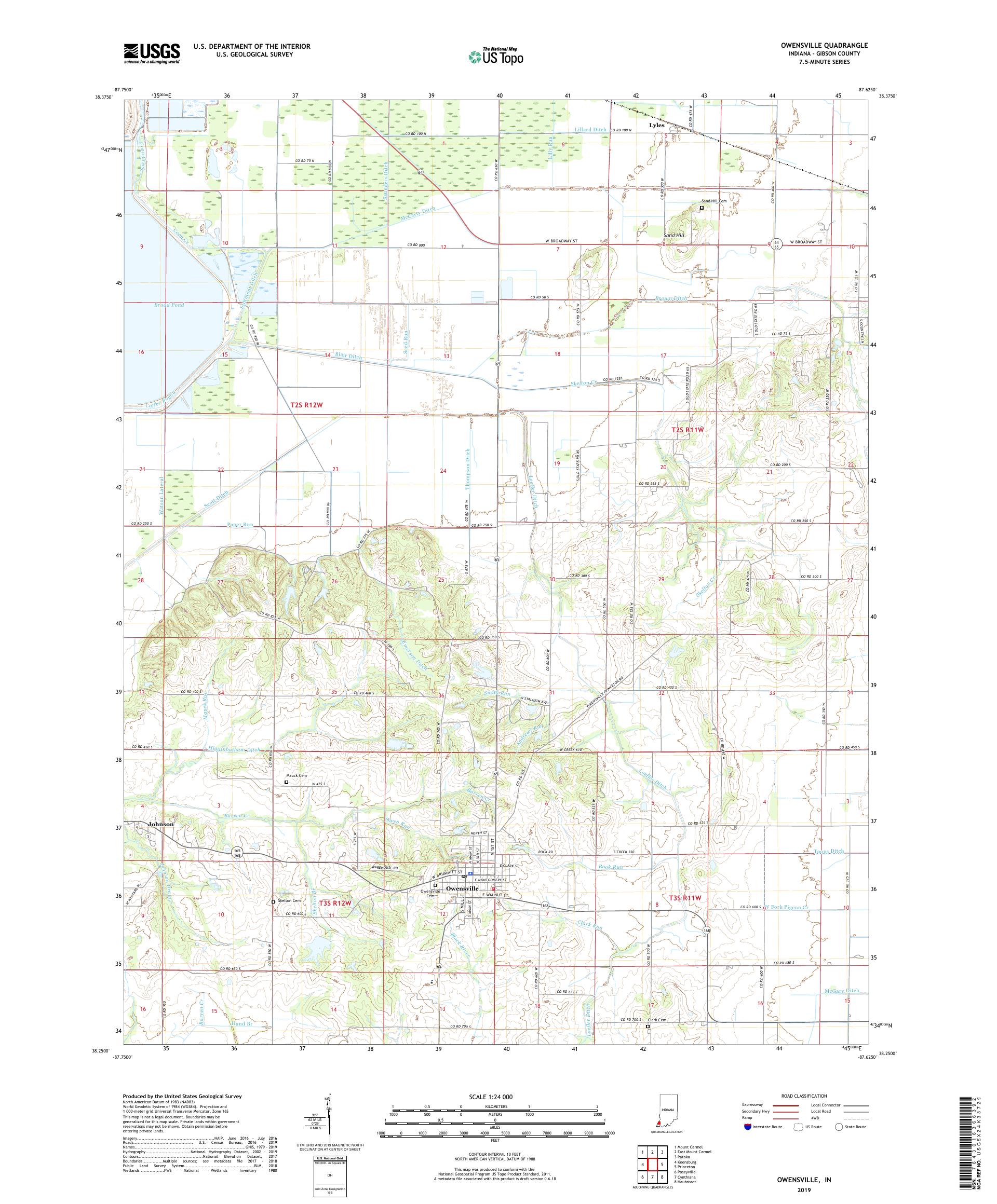 Owensville Indiana Us Topo Map – Mytopo Map Store