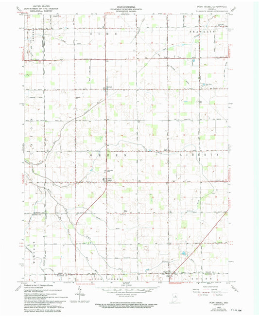 Classic USGS Point Isabel Indiana 7.5'x7.5' Topo Map Image