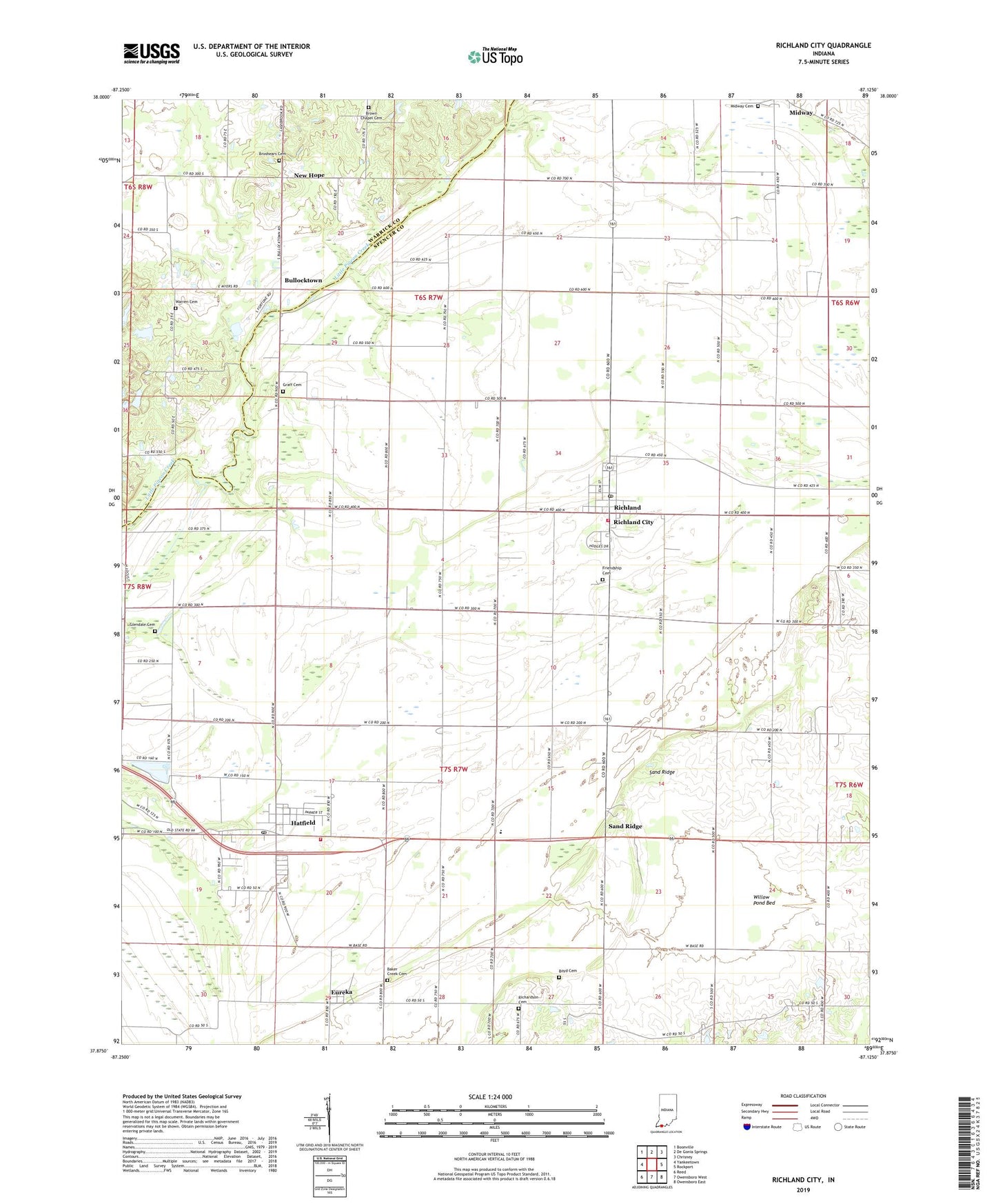 Richland City Indiana US Topo Map Image