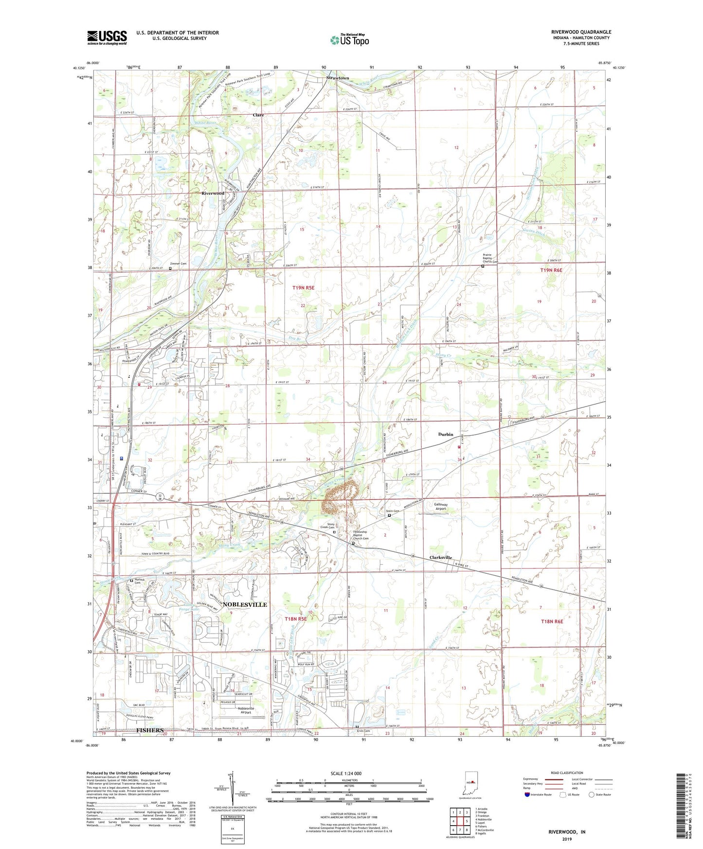 Riverwood Indiana US Topo Map Image