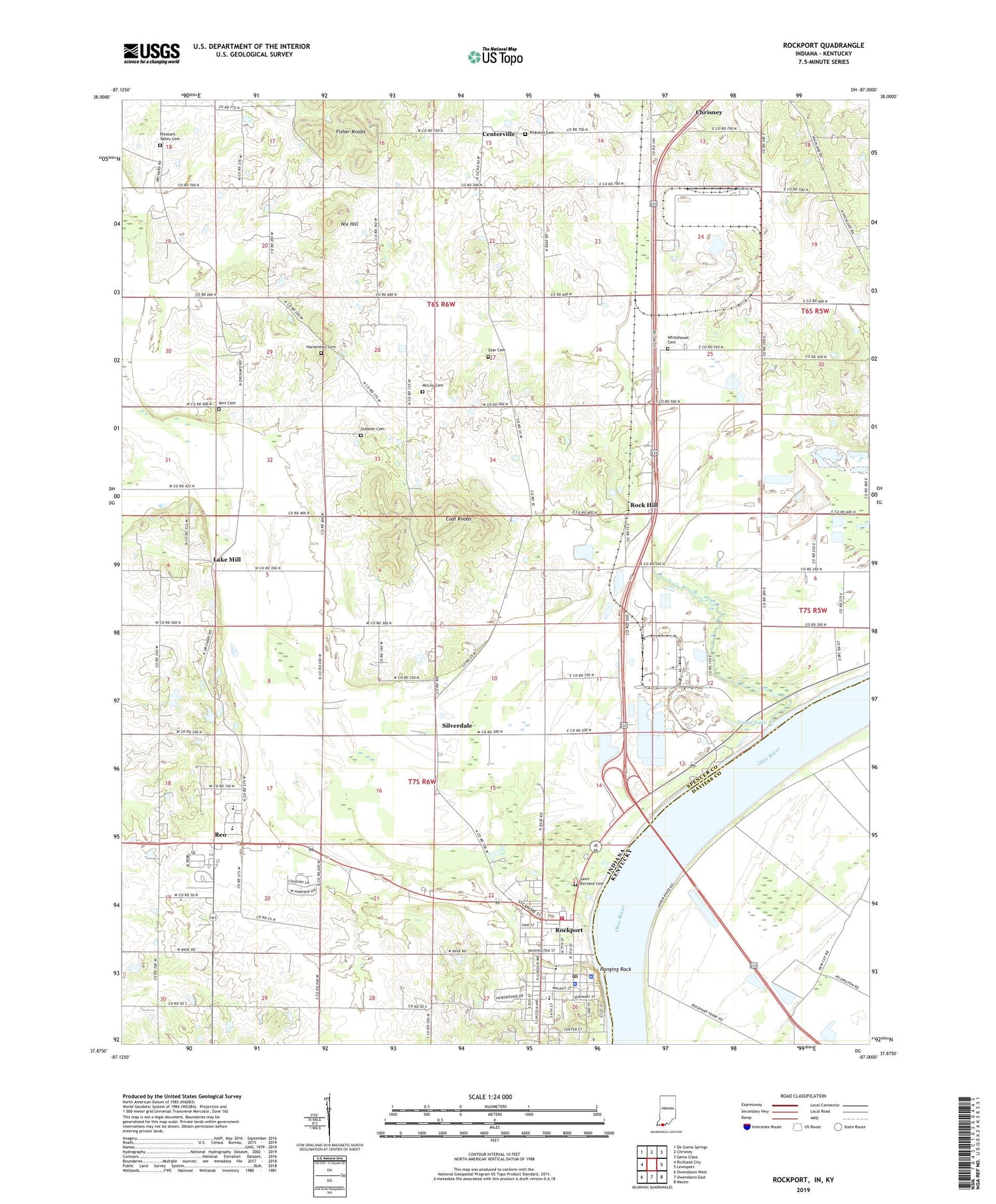 Rockport Indiana US Topo Map Image