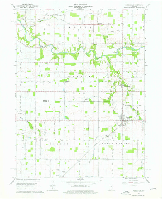 Classic USGS Russiaville Indiana 7.5'x7.5' Topo Map Image