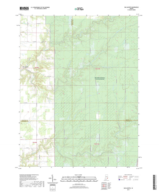 San Jacinto Indiana US Topo Map Image