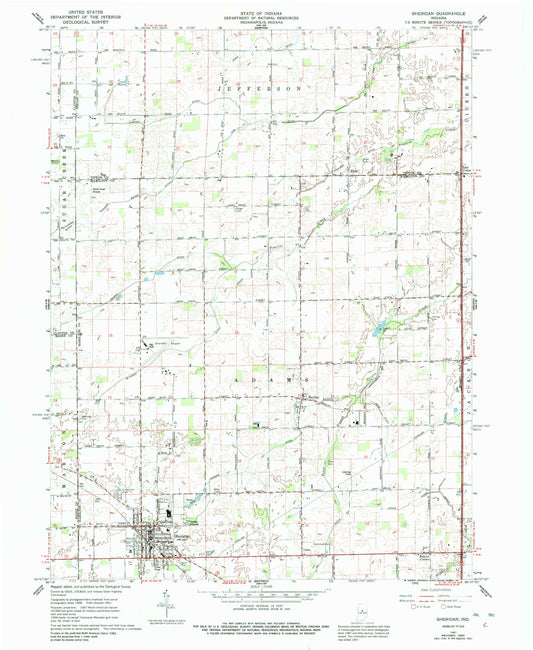 Classic USGS Sheridan Indiana 7.5'x7.5' Topo Map Image