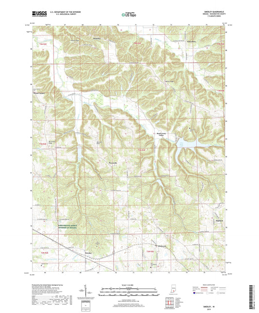 Smedley Indiana US Topo Map Image