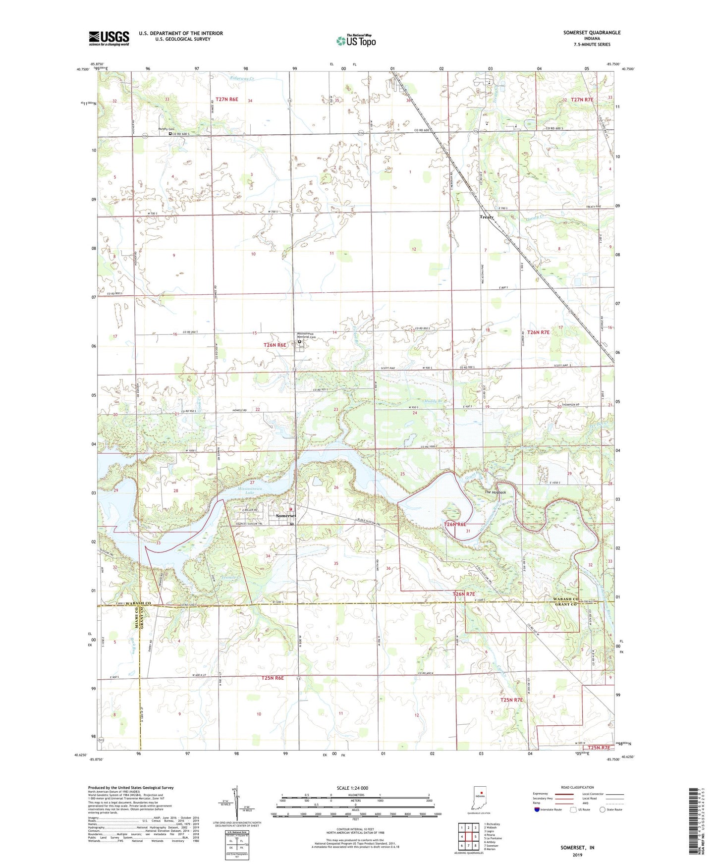 Somerset Indiana US Topo Map Image