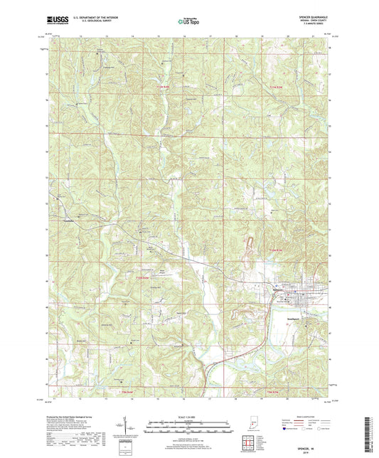 Spencer Indiana US Topo Map Image