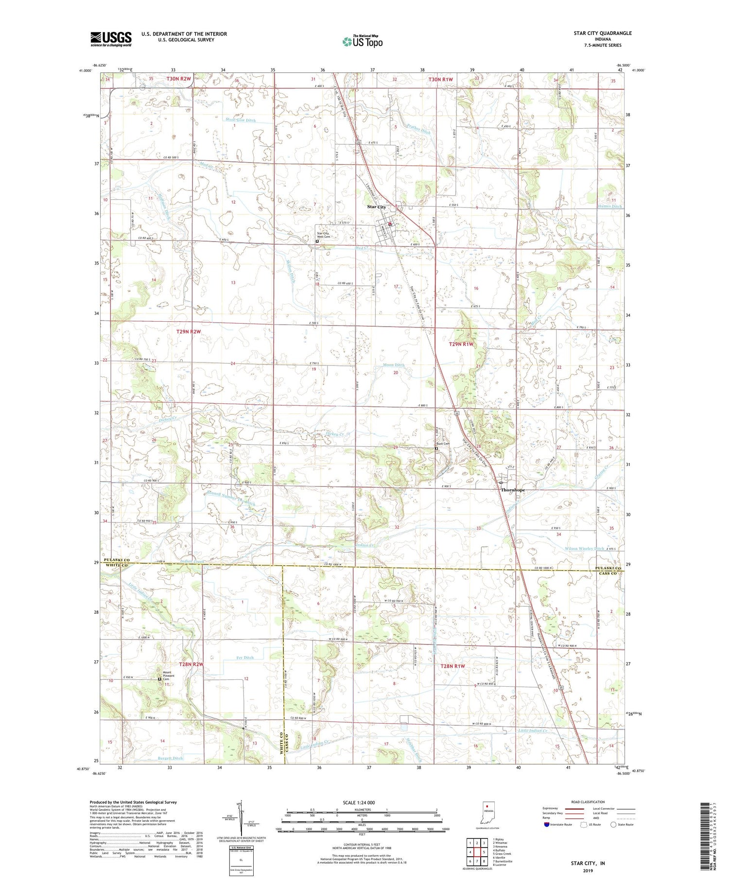 Star City Indiana US Topo Map Image