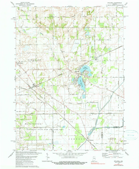 Classic USGS Stillwell Indiana 7.5'x7.5' Topo Map Image