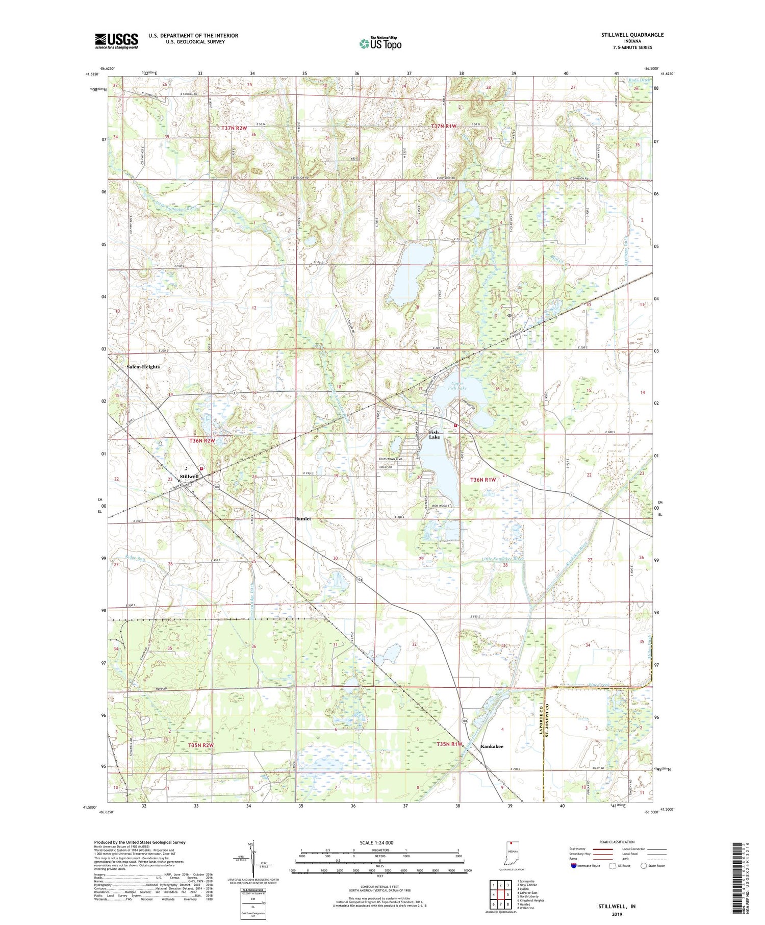 Stillwell Indiana US Topo Map Image