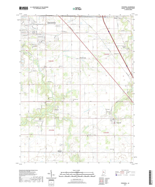 Stockwell Indiana US Topo Map Image
