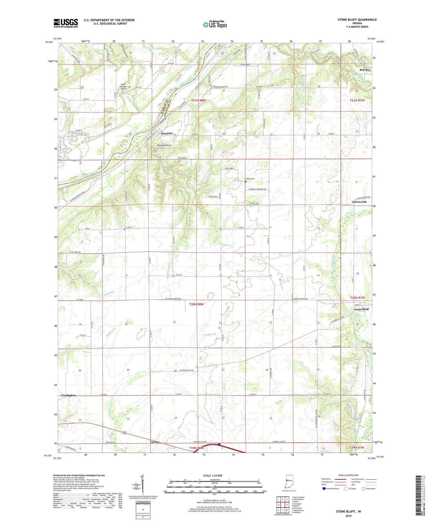 Stone Bluff Indiana US Topo Map Image
