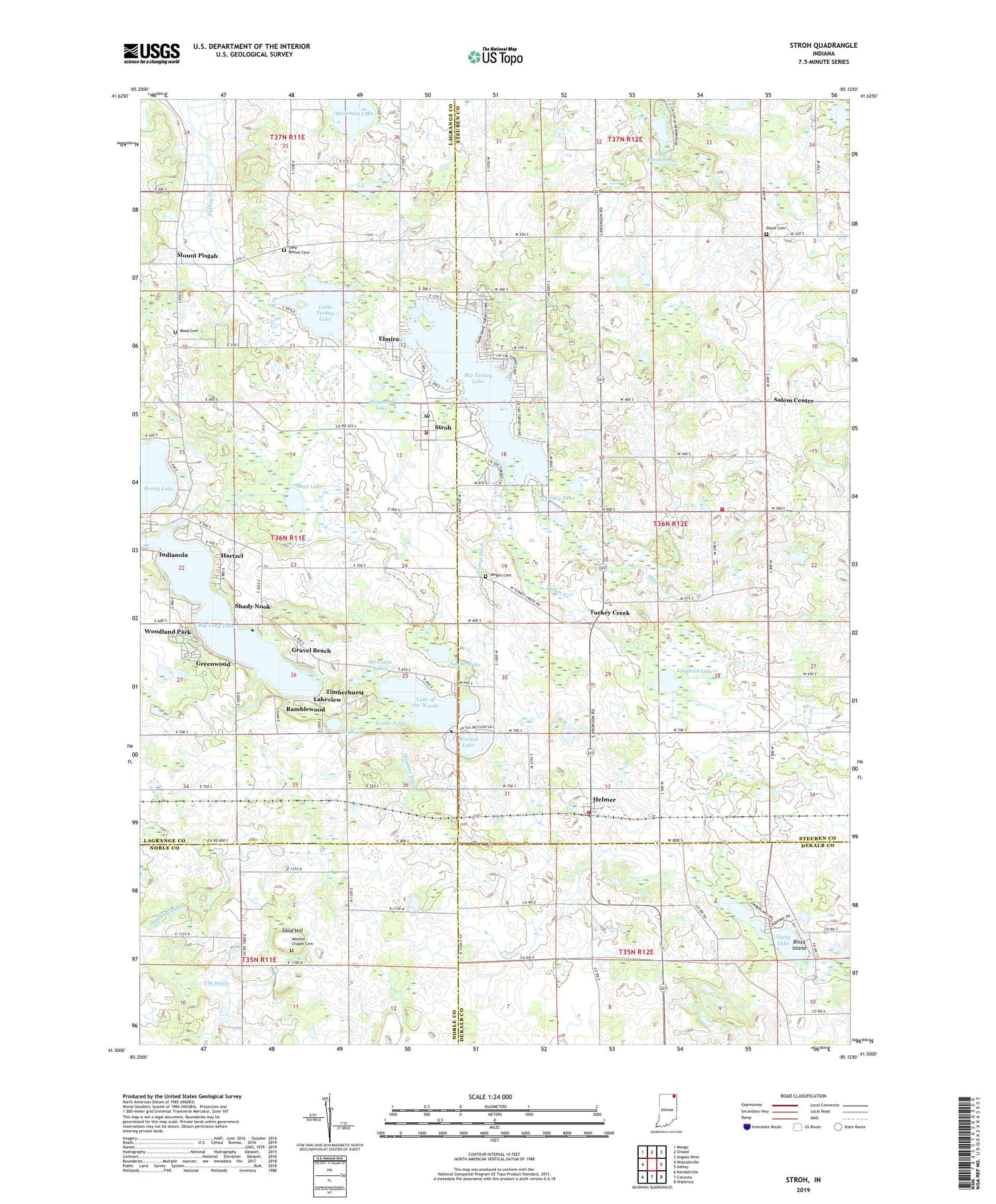 Stroh Indiana US Topo Map Image