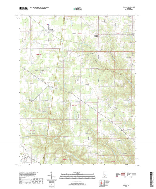 Sunman Indiana US Topo Map Image