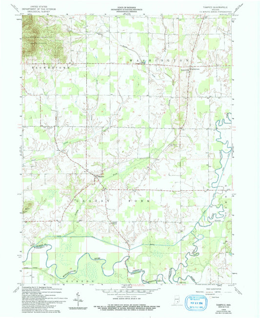 Classic USGS Tampico Indiana 7.5'x7.5' Topo Map Image