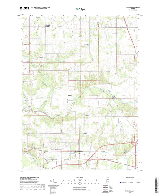 Twelve Mile Indiana US Topo Map Image