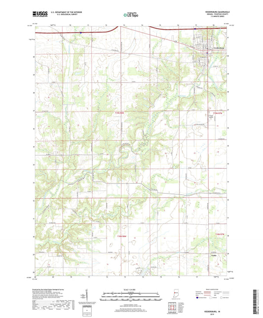 Veedersburg Indiana US Topo Map Image