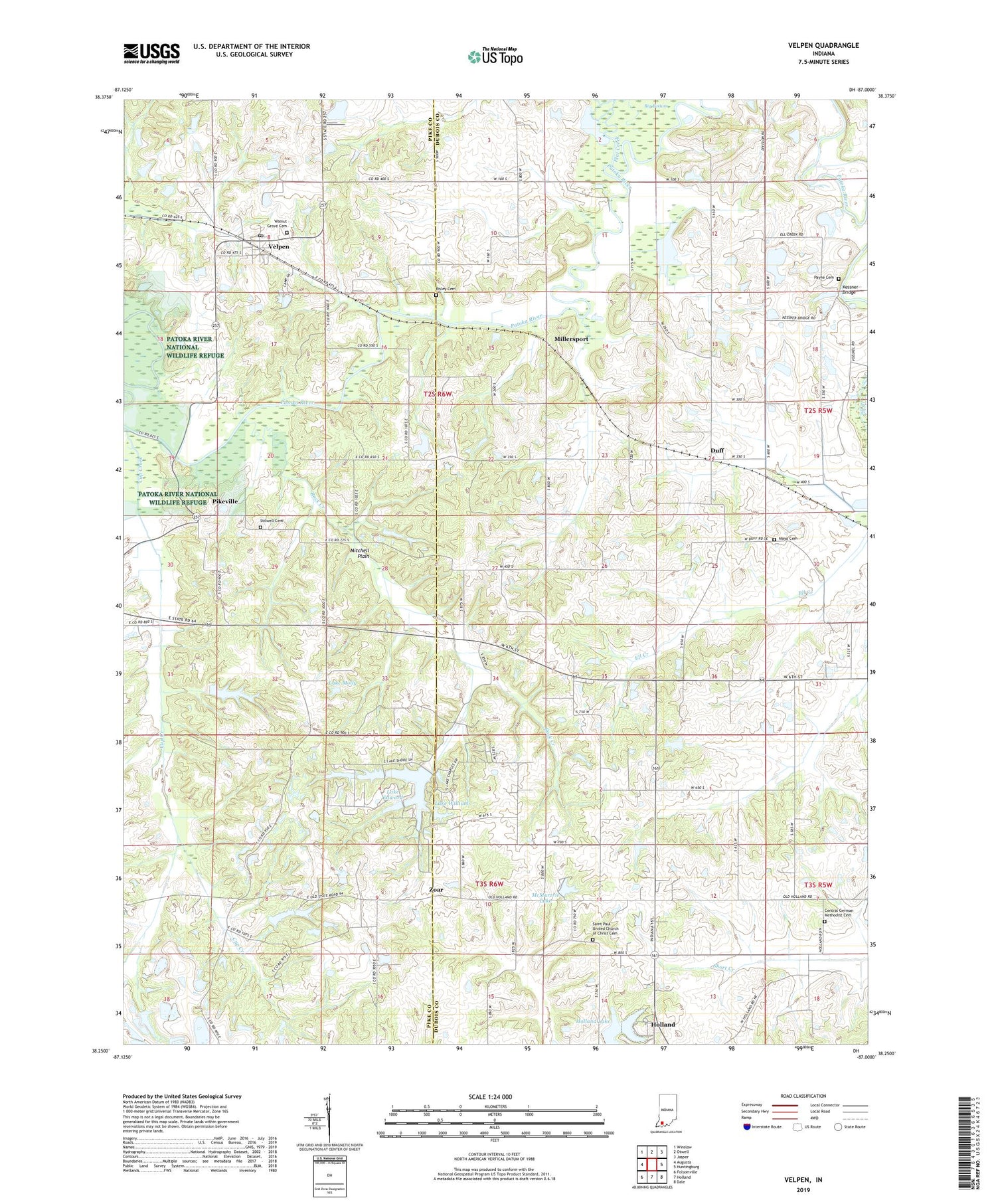 Velpen Indiana US Topo Map Image