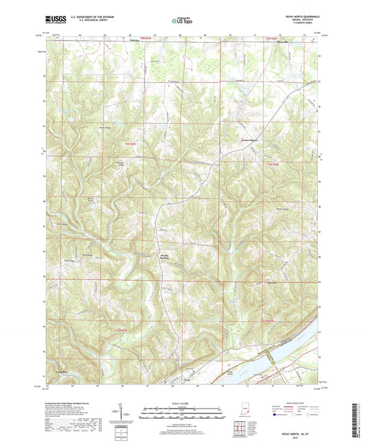 Vevay North Indiana US Topo Map Image