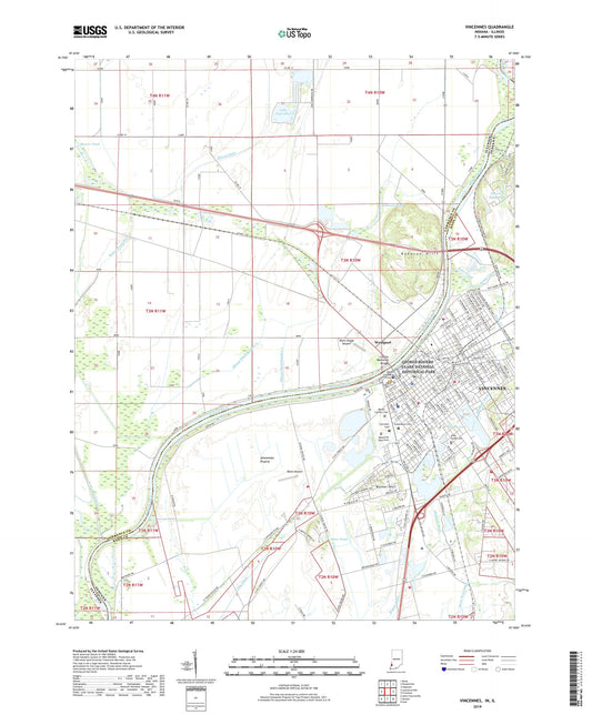 Vincennes Indiana US Topo Map Image
