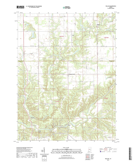 Wallace Indiana US Topo Map Image