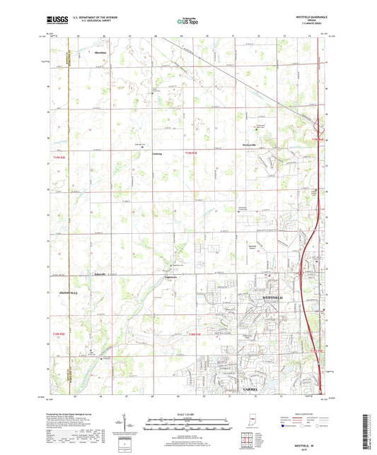 Westfield Indiana US Topo Map Image
