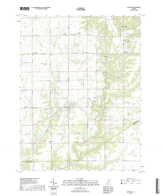 Westport Indiana US Topo Map Image