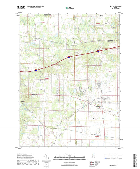 Westville Indiana US Topo Map Image