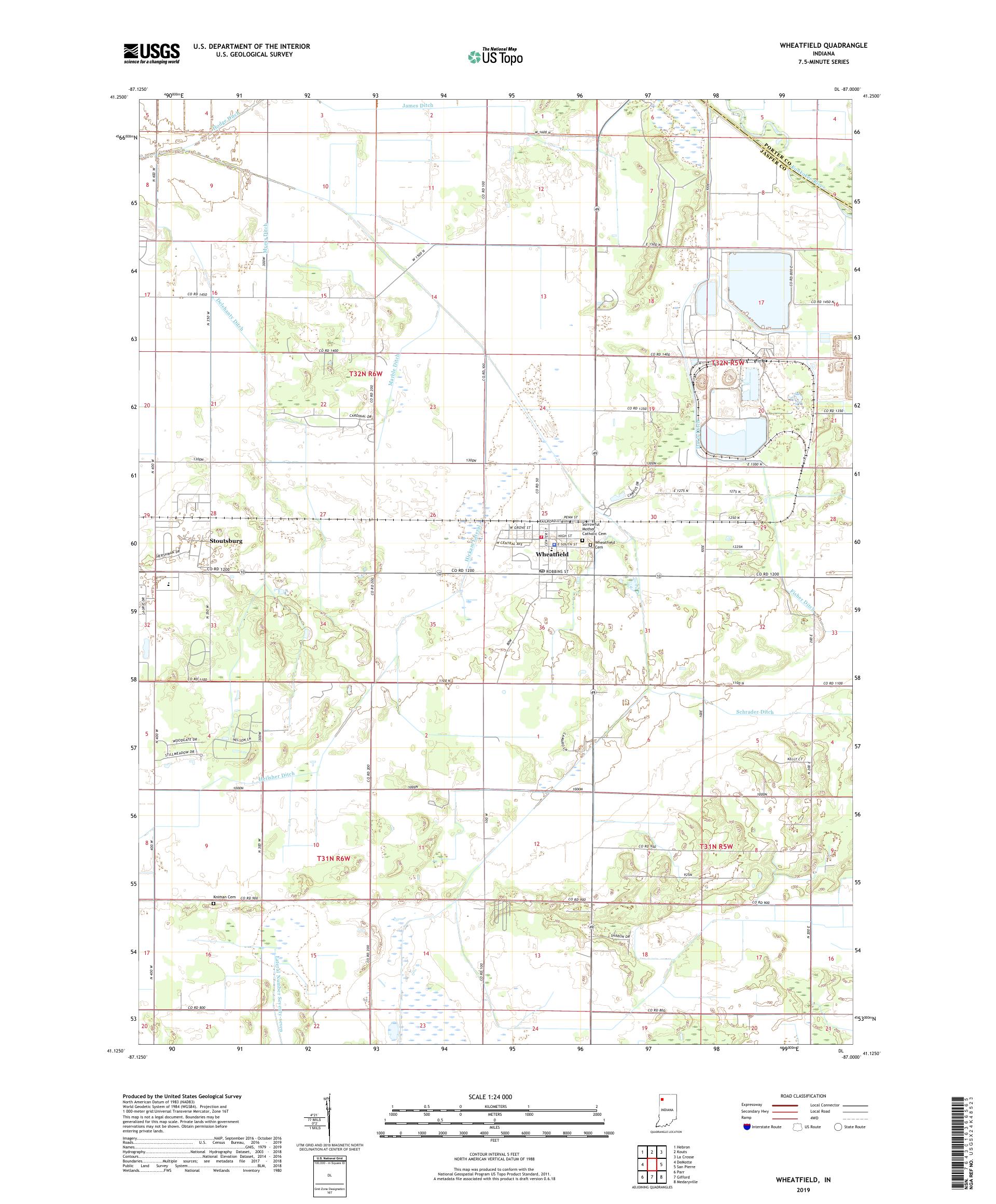 Wheatfield Indiana US Topo Map – MyTopo Map Store