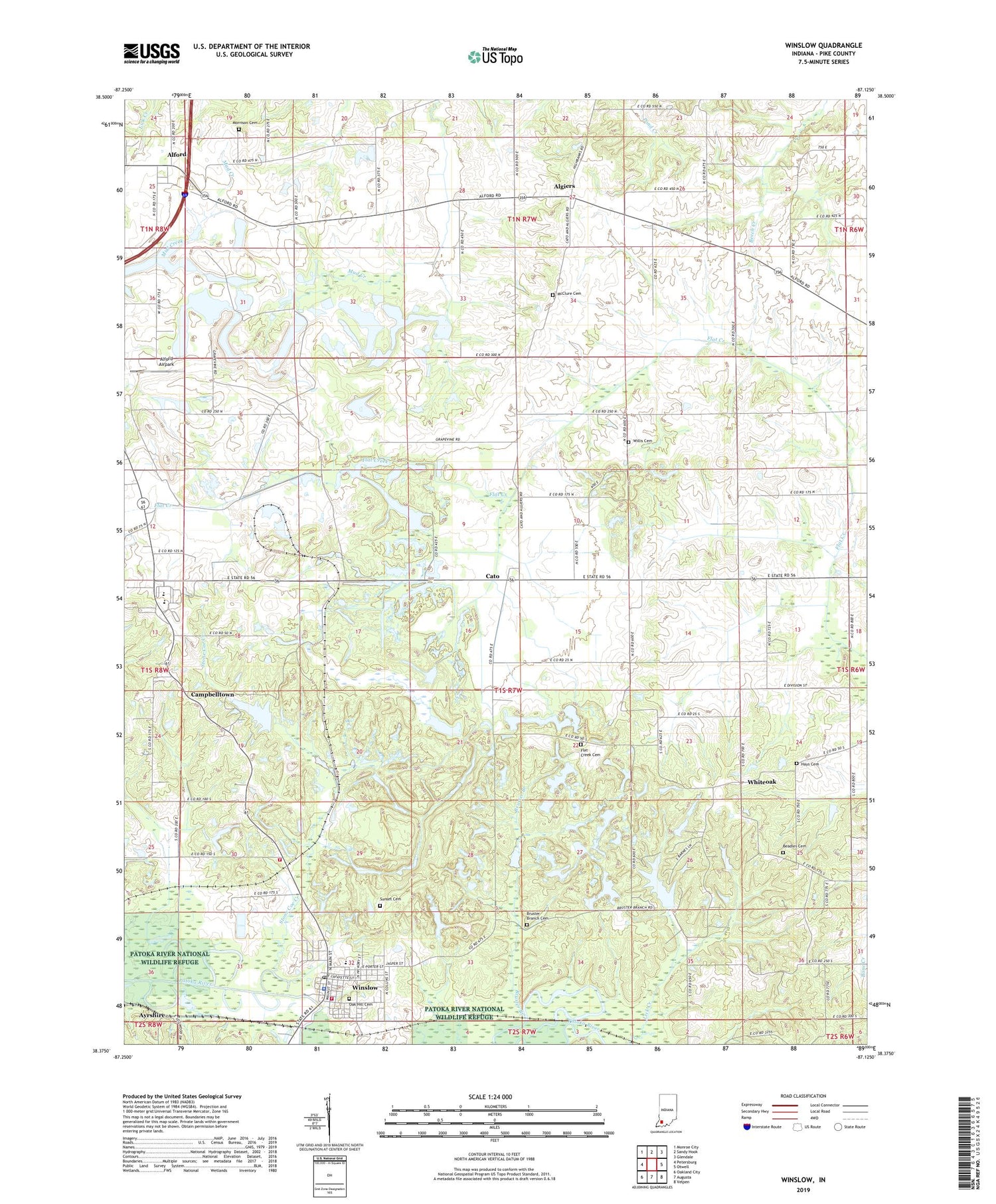 Winslow Indiana US Topo Map Image