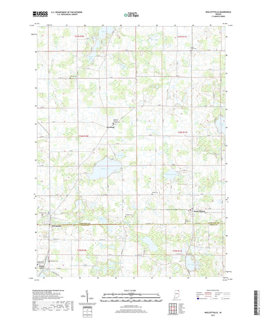 Wolcottville Indiana US Topo Map Image