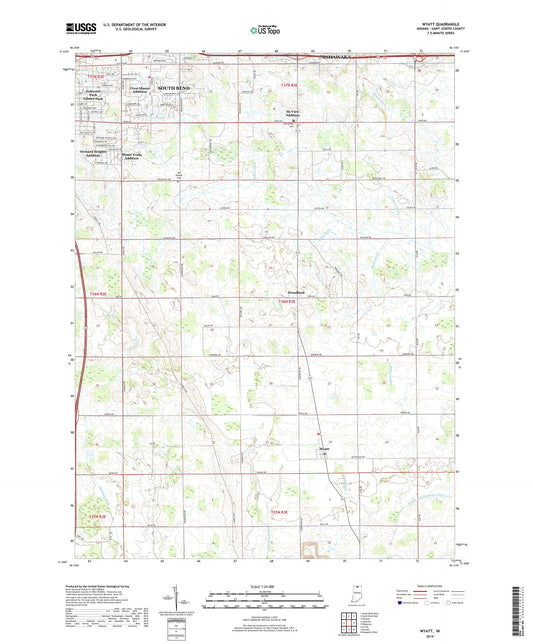 Wyatt Indiana US Topo Map Image