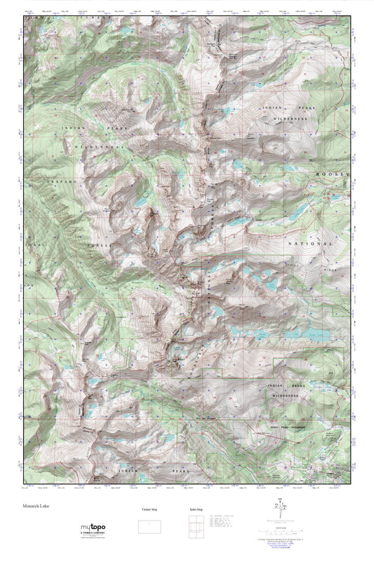 Indian Peaks MyTopo Explorer Series Map Image