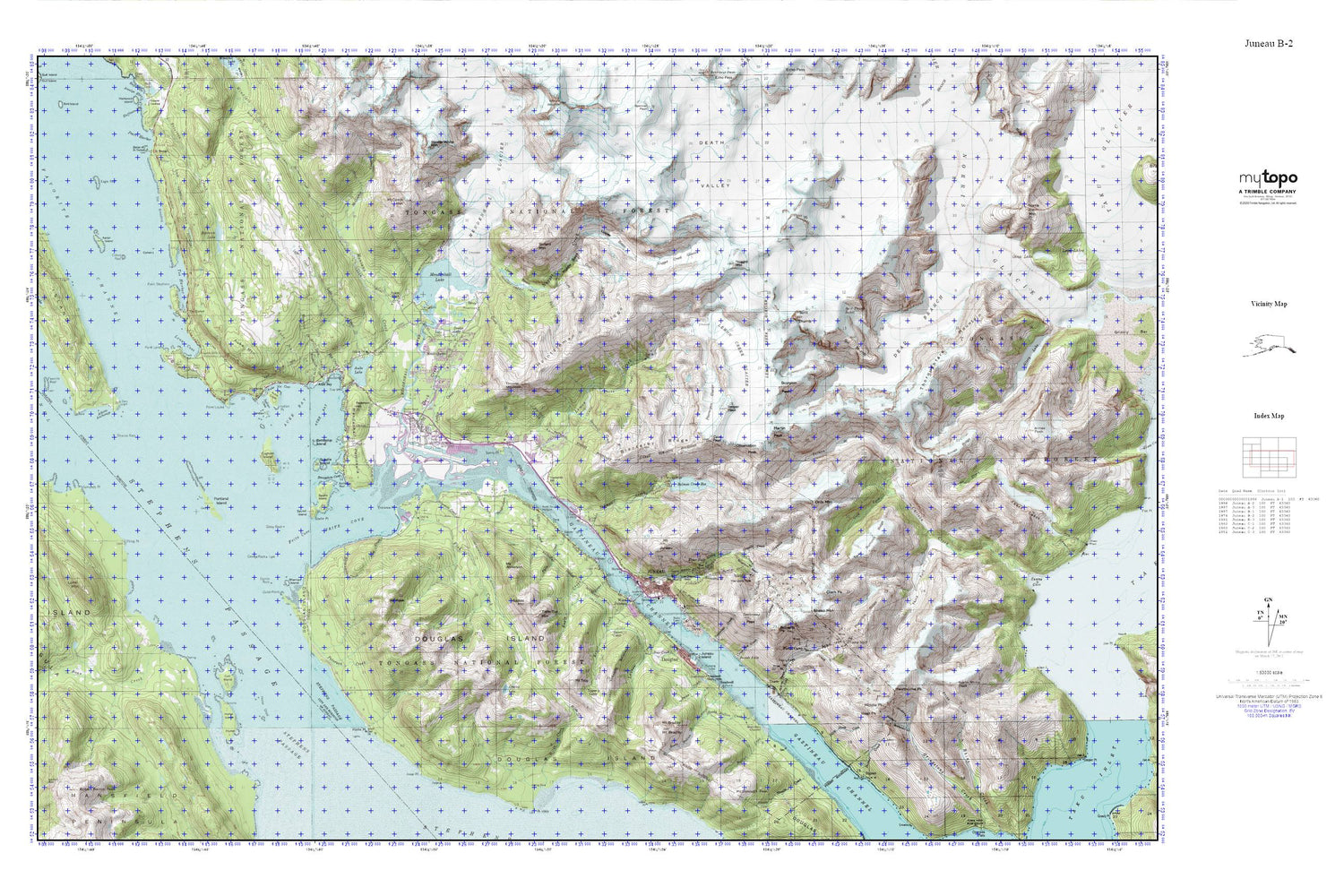 Juneau B-2 MyTopo Explorer Series Map Image