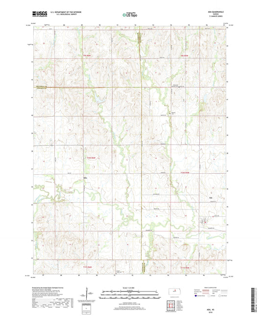 Ada Kansas US Topo Map Image