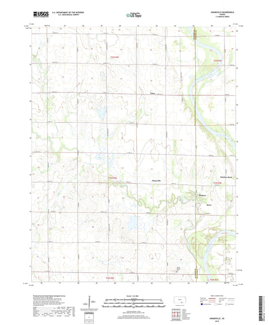 Adamsville Kansas US Topo Map Image