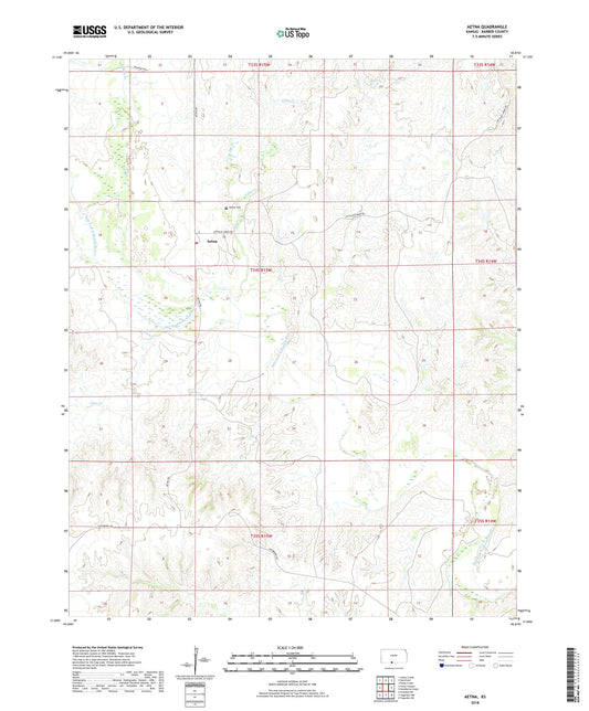 Aetna Kansas US Topo Map Image