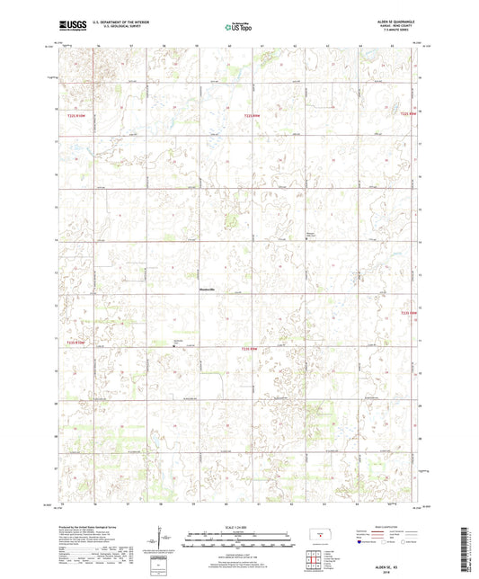 Alden SE Kansas US Topo Map Image