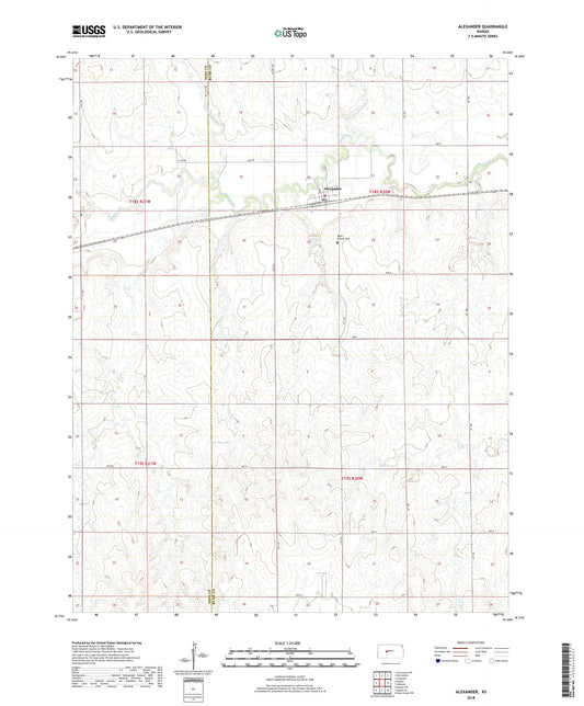 Alexander Kansas US Topo Map Image