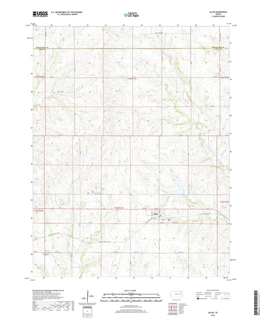 Allen Kansas US Topo Map Image