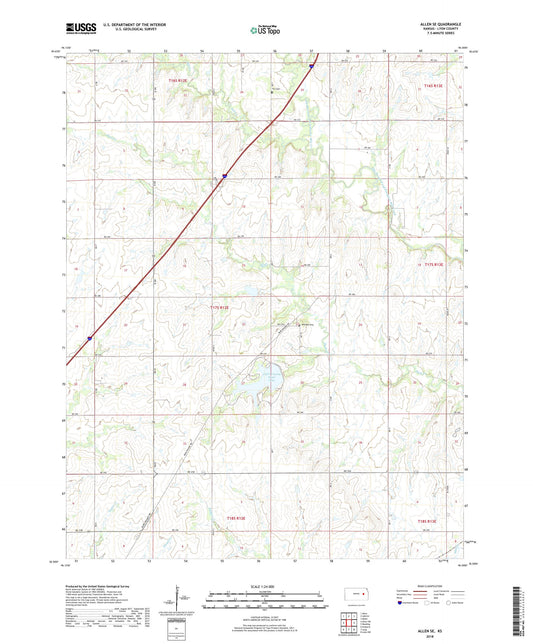 Allen SE Kansas US Topo Map Image