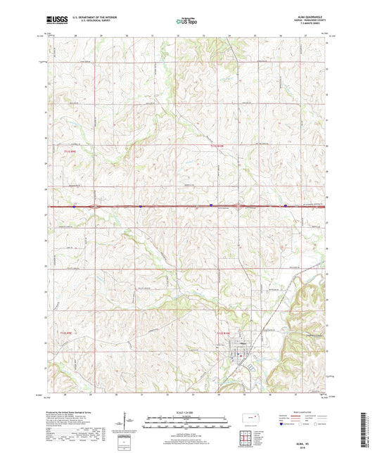 Alma Kansas US Topo Map Image