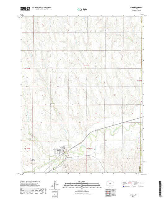 Almena Kansas US Topo Map Image