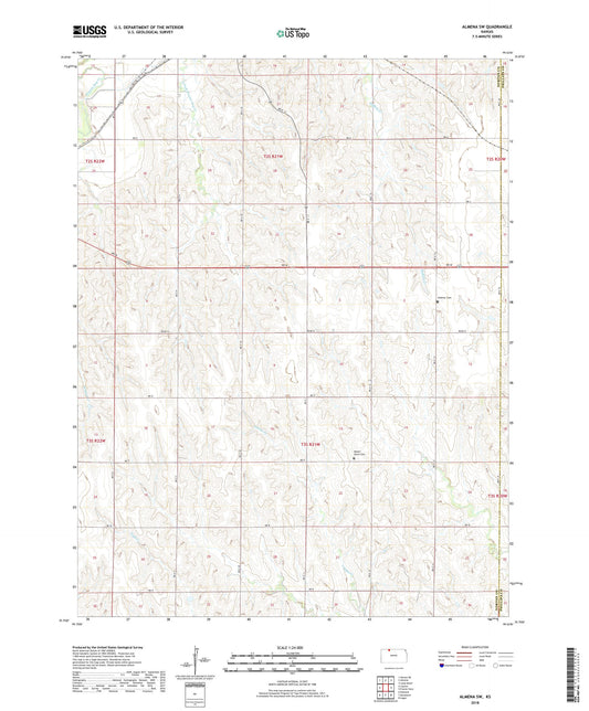 Almena SW Kansas US Topo Map Image
