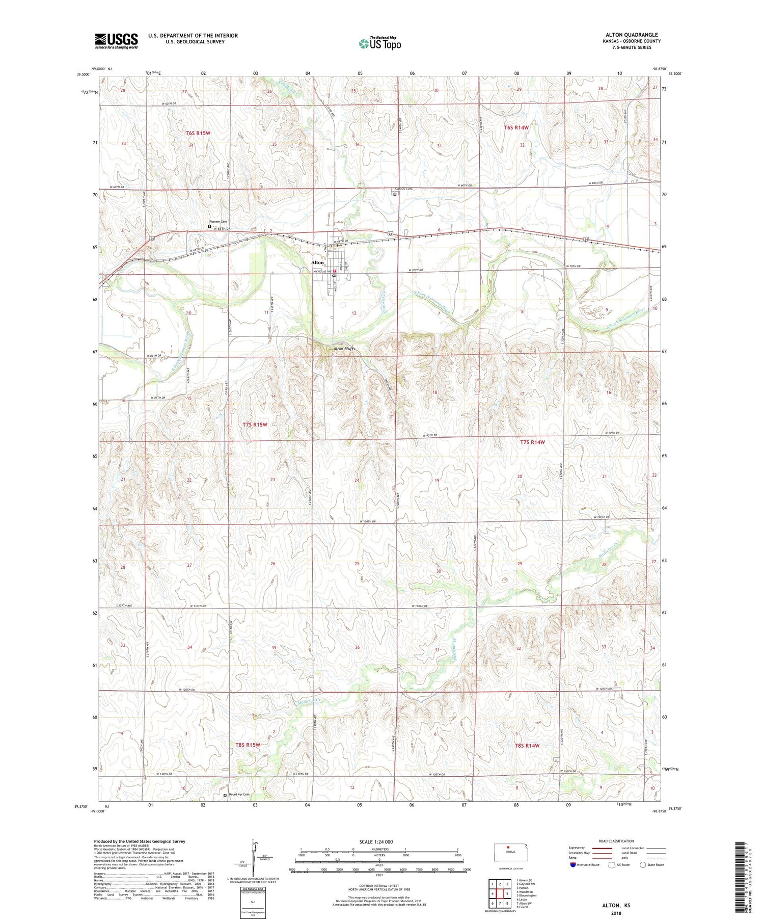 Alton Kansas US Topo Map Image